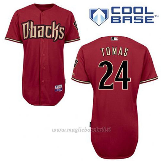 Maglia Baseball Uomo Arizona Diamondbacks 24 Yasmany Tomas Rosso Alterner Cool Base